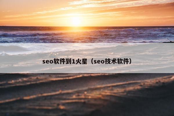 seo软件到1火星（seo技术软件）