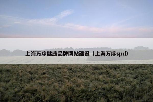 上海万序健康品牌网站建设（上海万序spd）