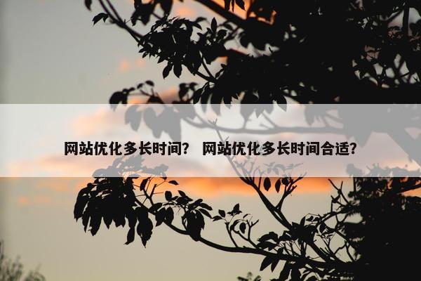 网站优化多长时间？ 网站优化多长时间合适？