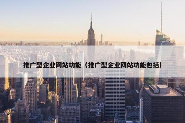 推广型企业网站功能（推广型企业网站功能包括）