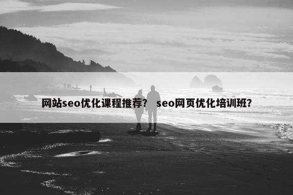 网站seo优化课程推荐？ seo网页优化培训班？