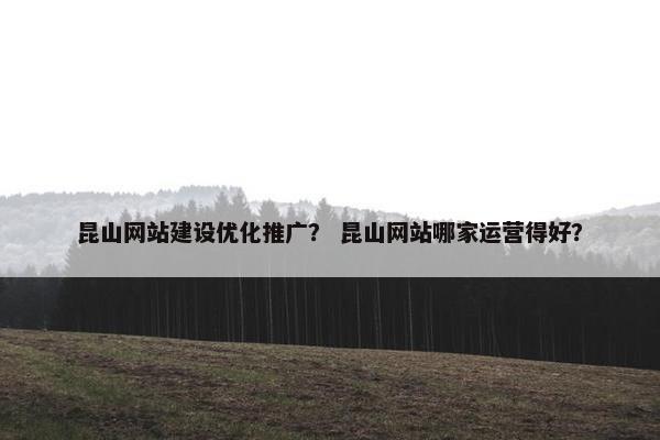 昆山网站建设优化推广？ 昆山网站哪家运营得好？