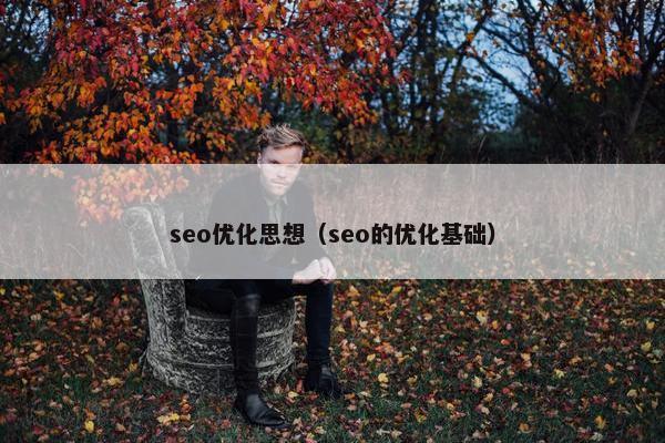 seo优化思想（seo的优化基础）