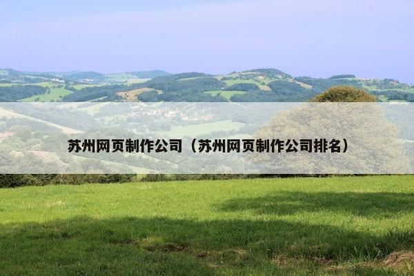 苏州网页制作公司（苏州网页制作公司排名）