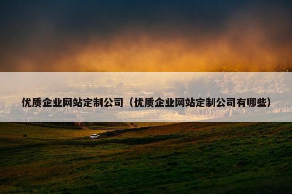 优质企业网站定制公司（优质企业网站定制公司有哪些）