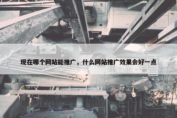现在哪个网站能推广，什么网站推广效果会好一点