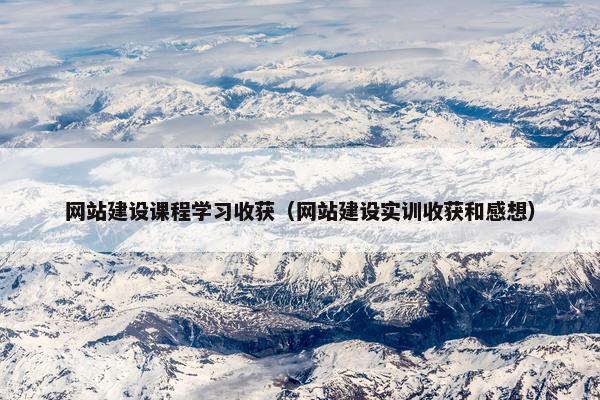 网站建设课程学习收获（网站建设实训收获和感想）