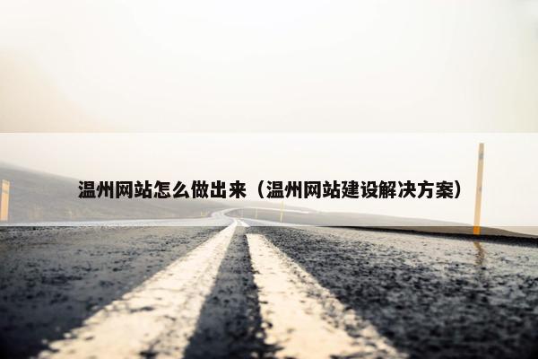 温州网站怎么做出来（温州网站建设解决方案）