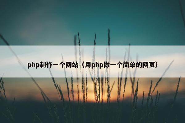 php制作一个网站（用php做一个简单的网页）