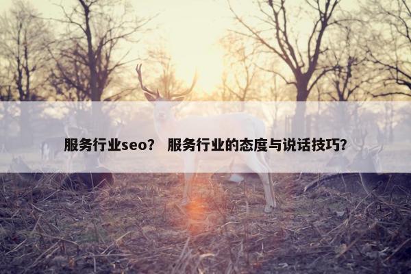 服务行业seo？ 服务行业的态度与说话技巧？