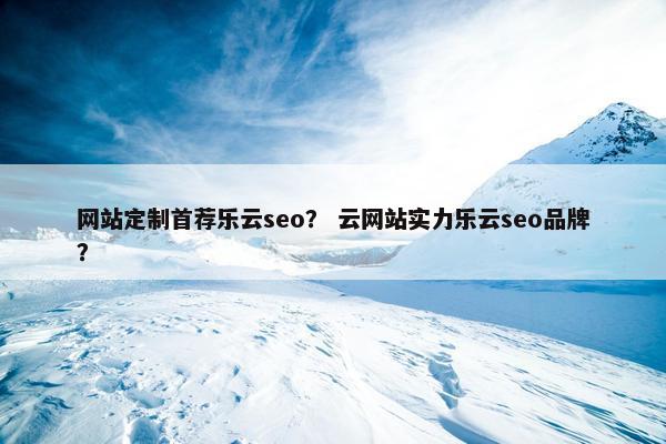 网站定制首荐乐云seo？ 云网站实力乐云seo品牌？