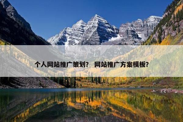 个人网站推广策划？ 网站推广方案模板？