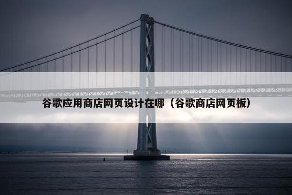 谷歌应用商店网页设计在哪（谷歌商店网页板）