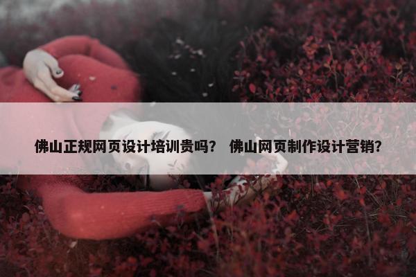 佛山正规网页设计培训贵吗？ 佛山网页制作设计营销？