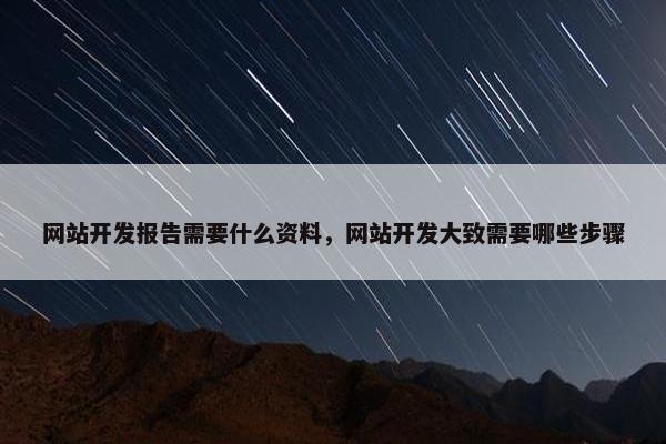 网站开发报告需要什么资料，网站开发大致需要哪些步骤