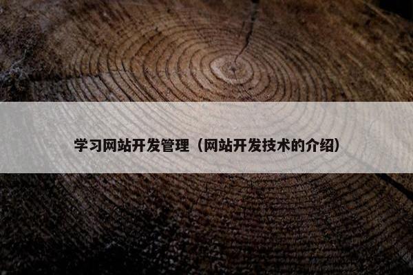 学习网站开发管理（网站开发技术的介绍）