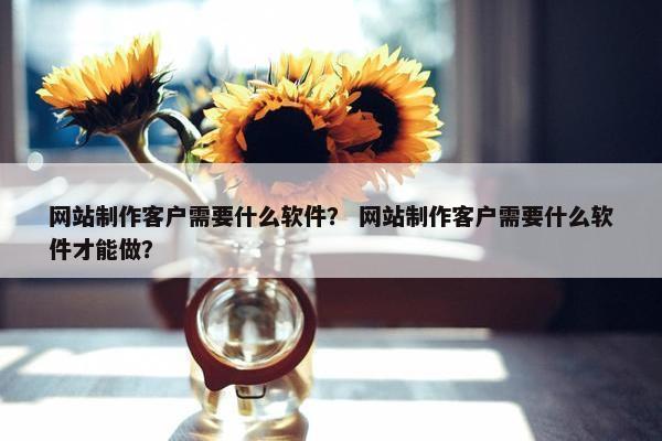 网站制作客户需要什么软件？ 网站制作客户需要什么软件才能做？