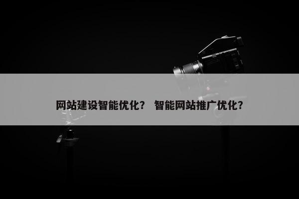 网站建设智能优化？ 智能网站推广优化？