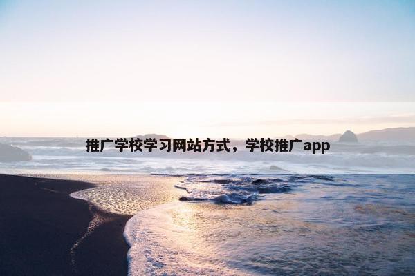 推广学校学习网站方式，学校推广app
