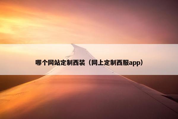 哪个网站定制西装（网上定制西服app）