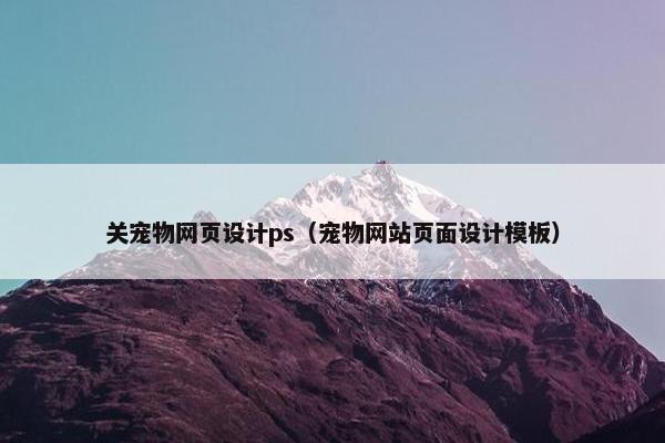关宠物网页设计ps（宠物网站页面设计模板）