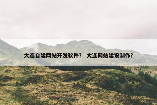 大连自建网站开发软件？ 大连网站建设制作？