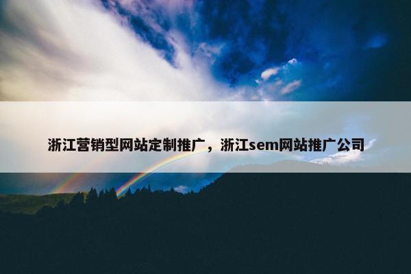 浙江营销型网站定制推广，浙江sem网站推广公司