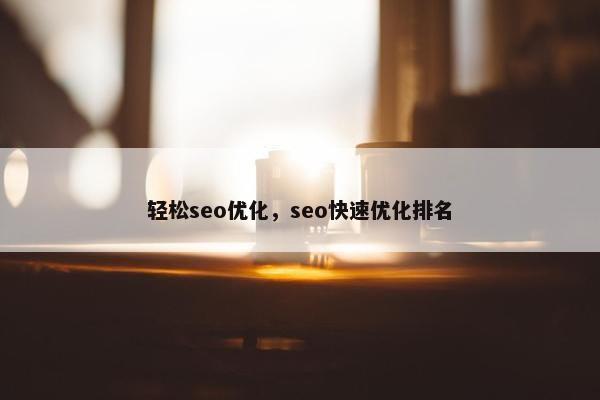 轻松seo优化，seo快速优化排名