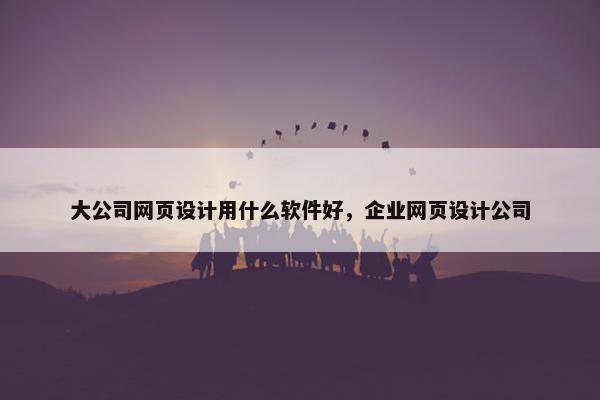 大公司网页设计用什么软件好，企业网页设计公司