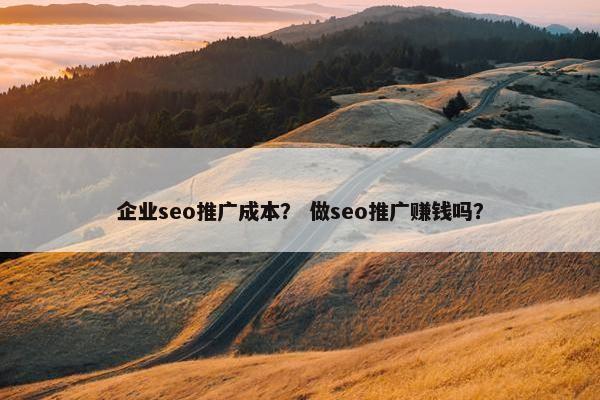 企业seo推广成本？ 做seo推广赚钱吗？